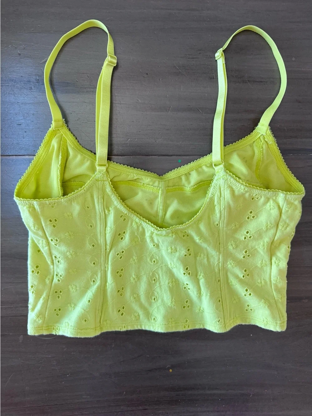 Free People Eyelet Cropped Cami Women’s M Butter Yellow